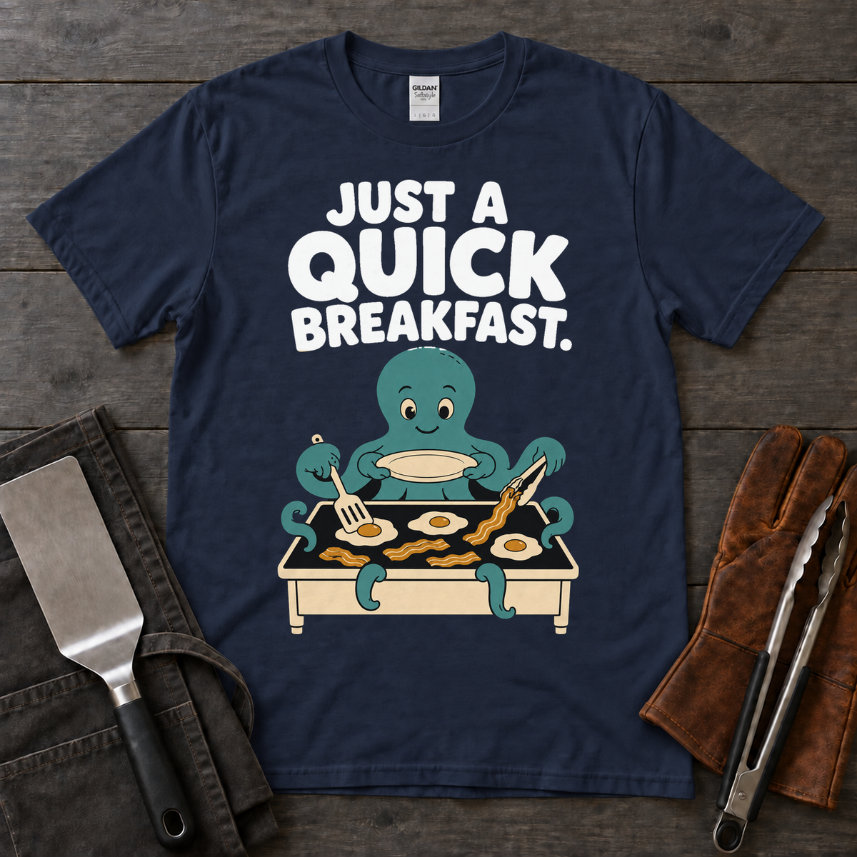 Just a Quick Breakfast Octopus Griddle Tee