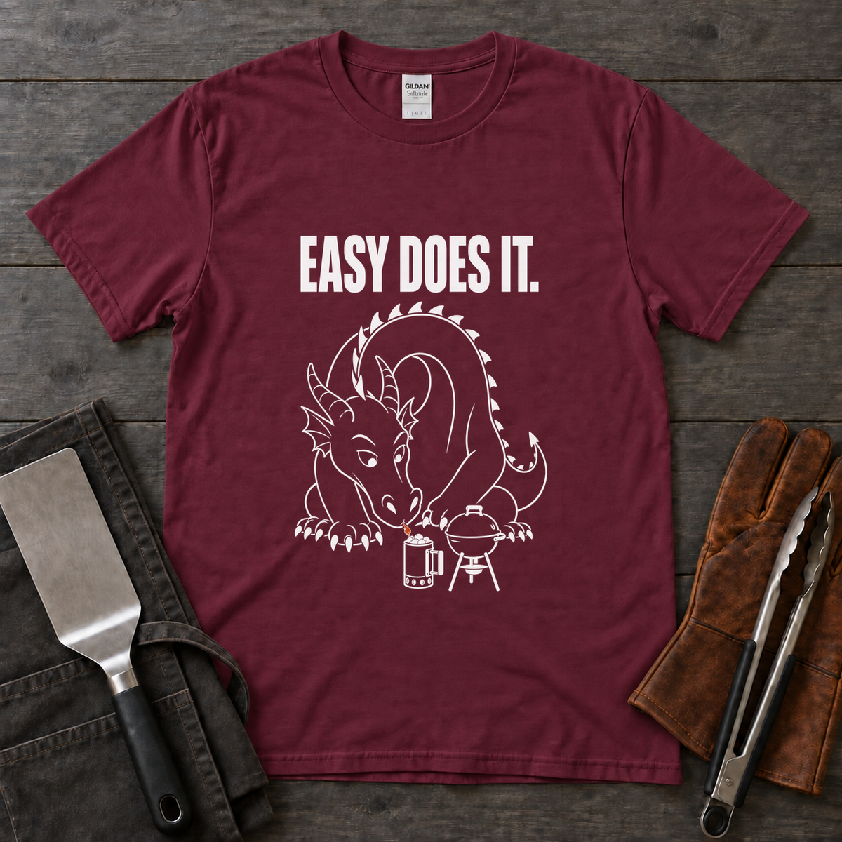 Easy Does It Dragon BBQ Tee