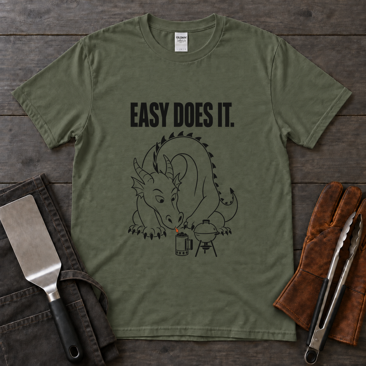 Easy Does It Dragon BBQ Tee