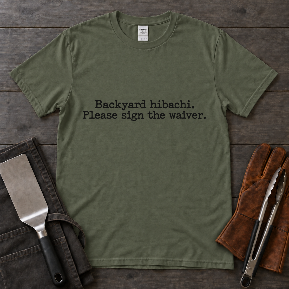 Backyard Hibachi Please Sign the Waiver Tee