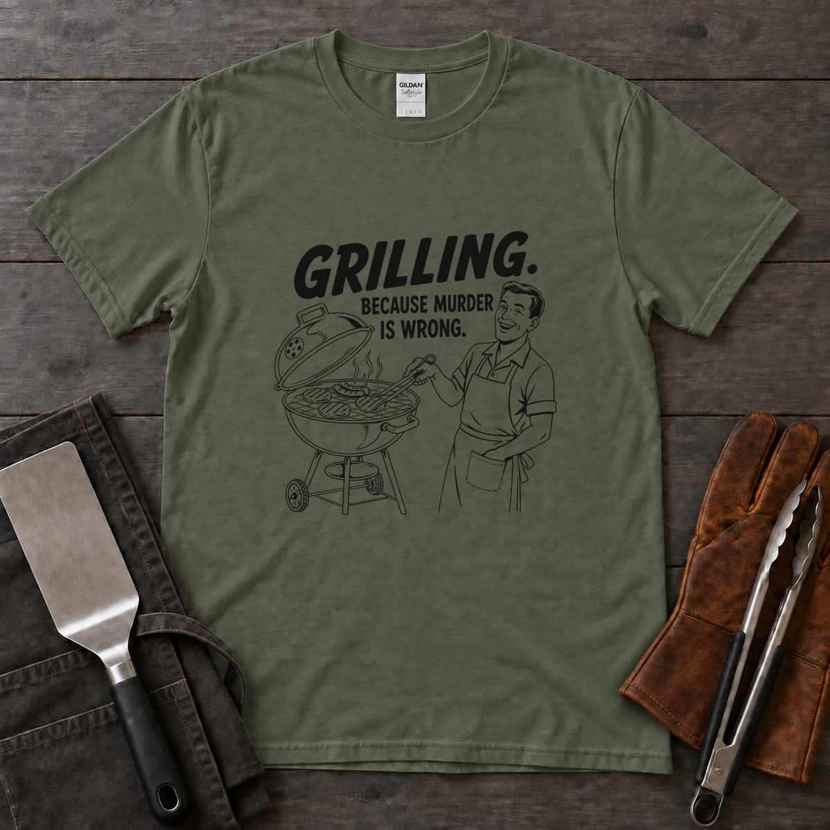 Grilling Because Murder Is Wrong Tee
