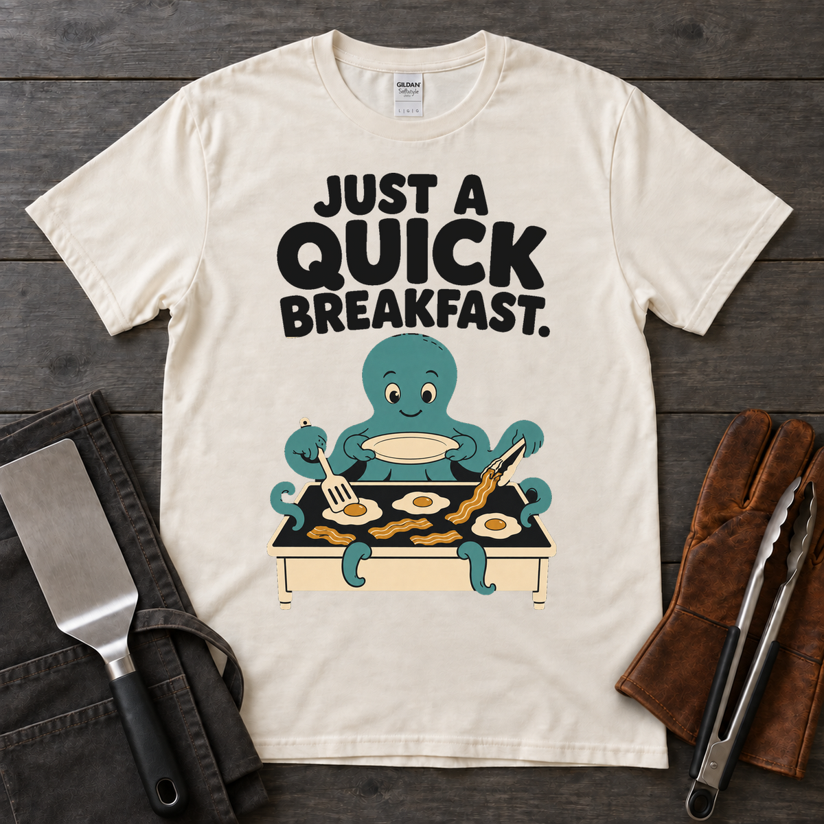 Just a Quick Breakfast Octopus Griddle Tee