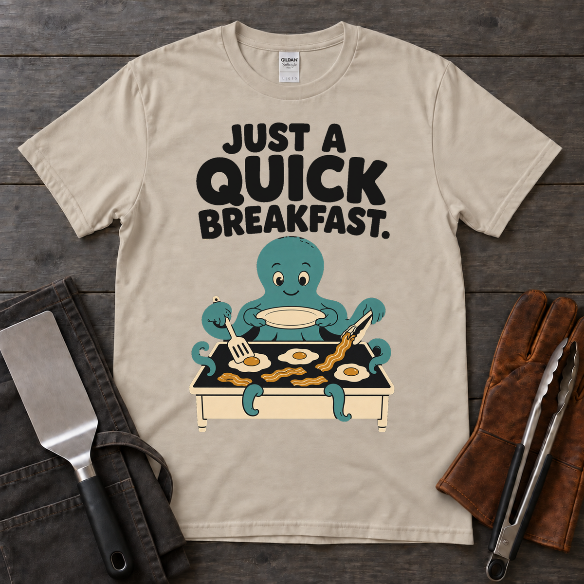 Just a Quick Breakfast Octopus Griddle Tee