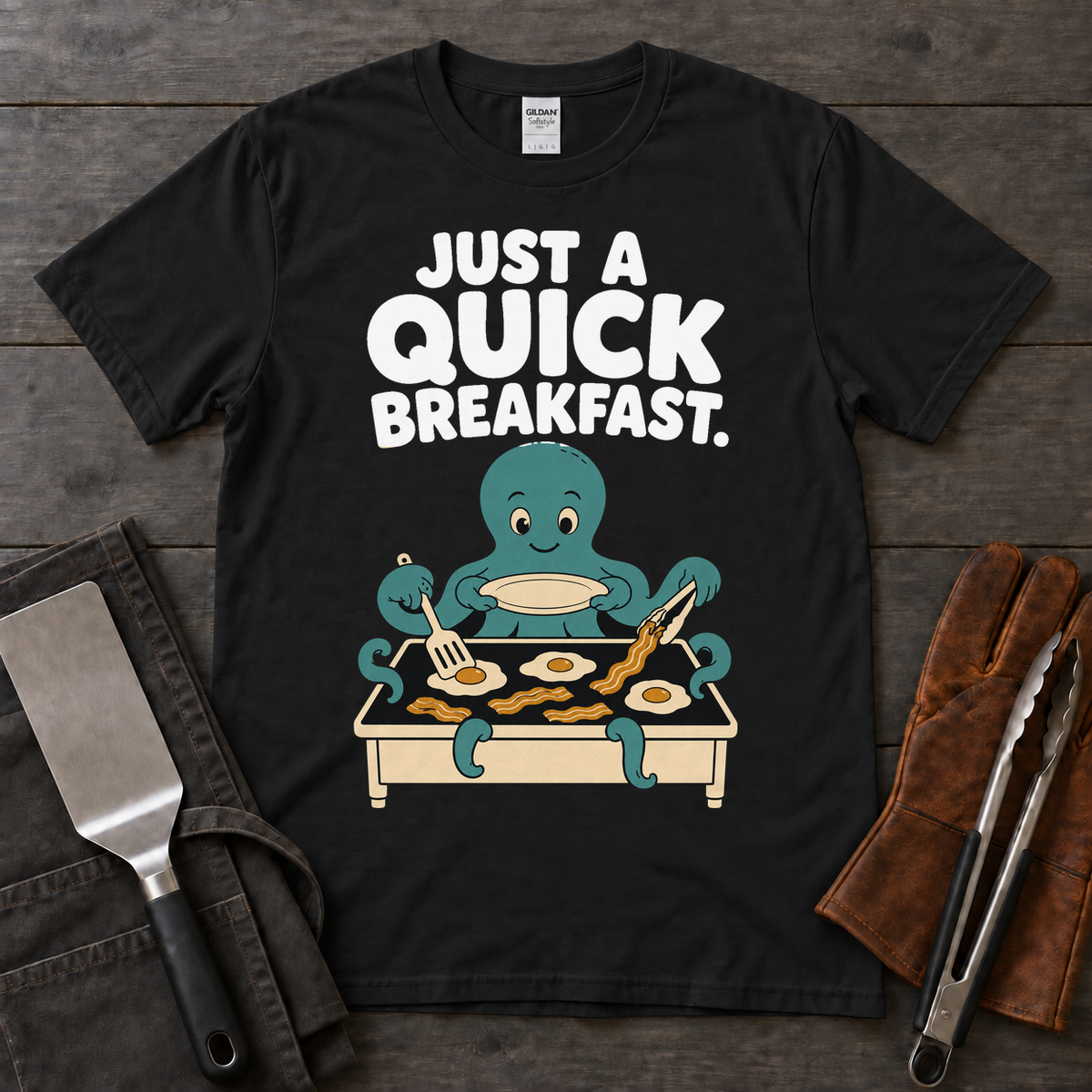 Just a Quick Breakfast Octopus Griddle Tee