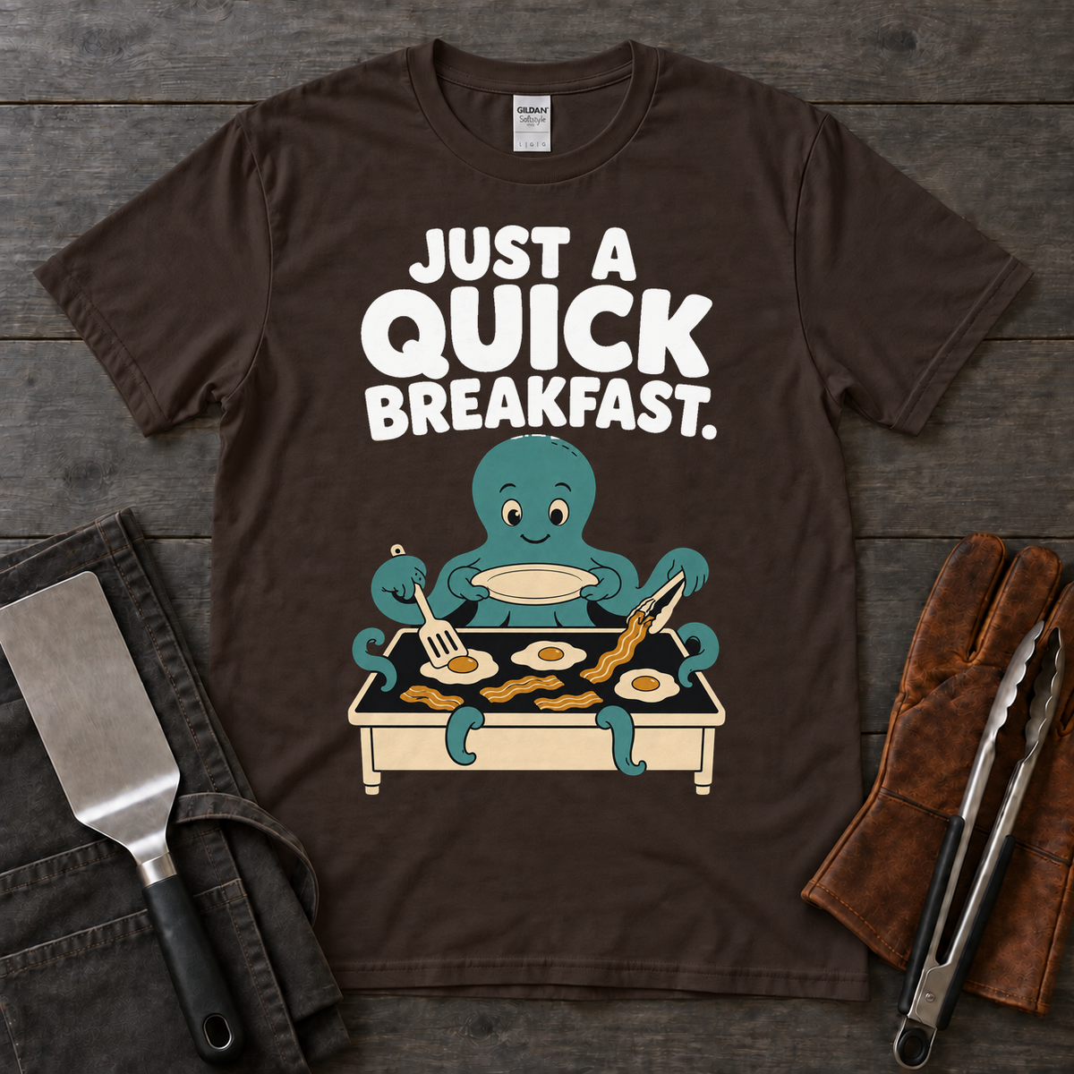Just a Quick Breakfast Octopus Griddle Tee