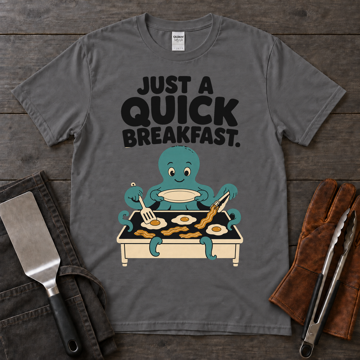 Just a Quick Breakfast Octopus Griddle Tee