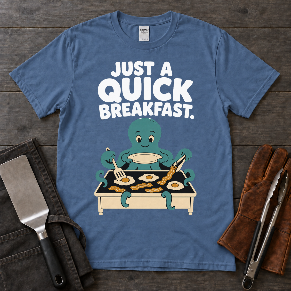Just a Quick Breakfast Octopus Griddle Tee