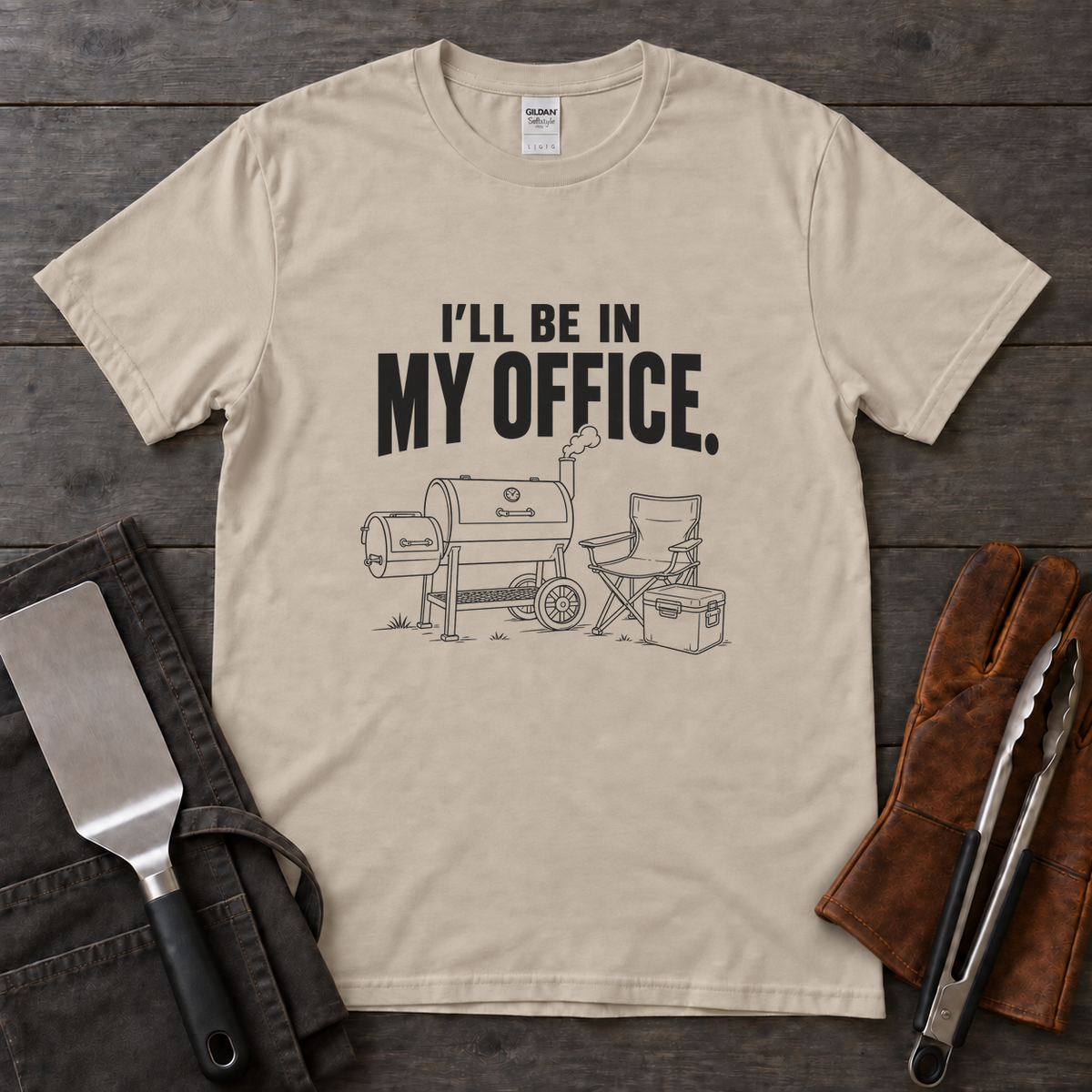 I'll Be in My Office Offset Smoker BBQ Tee