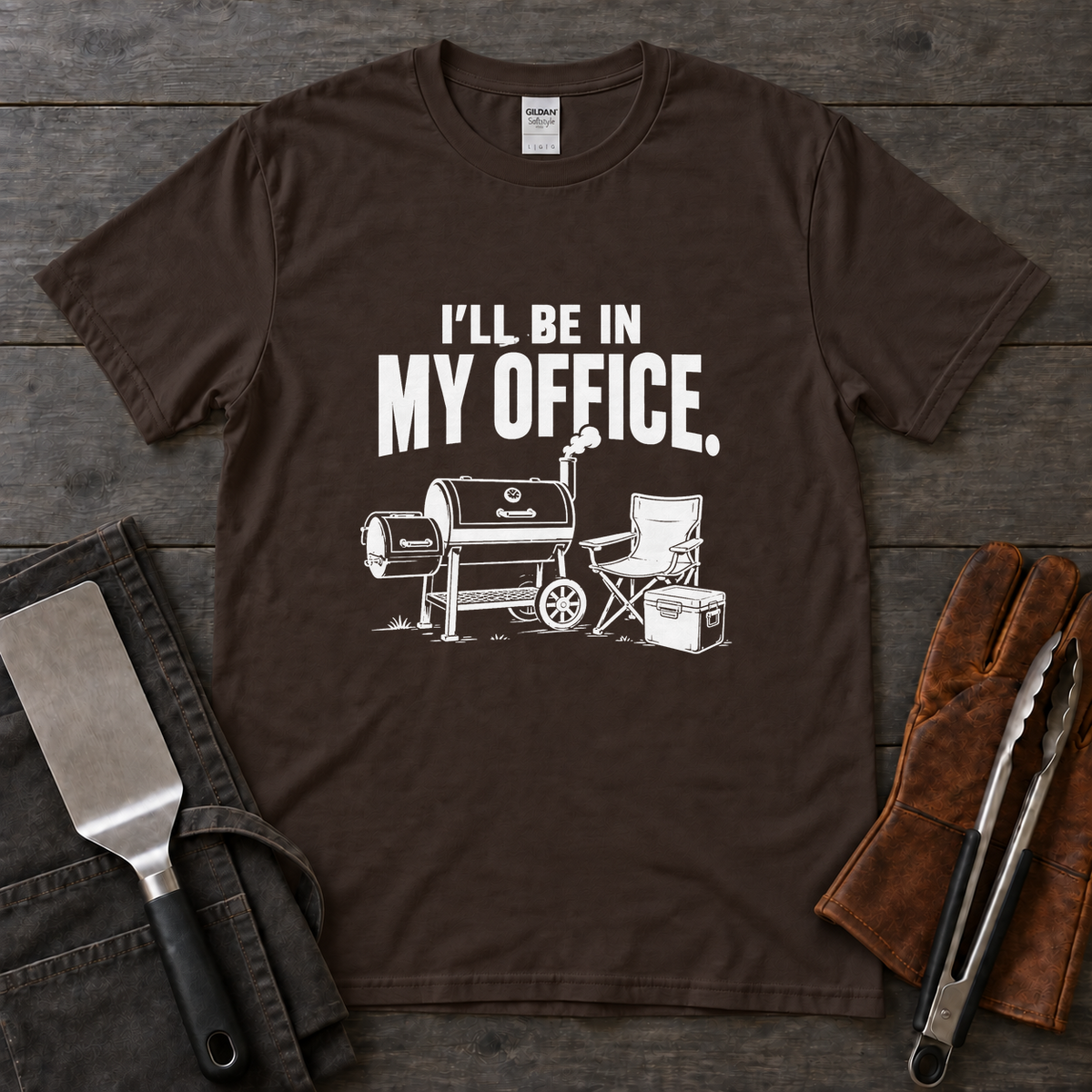 I'll Be in My Office Offset Smoker BBQ Tee