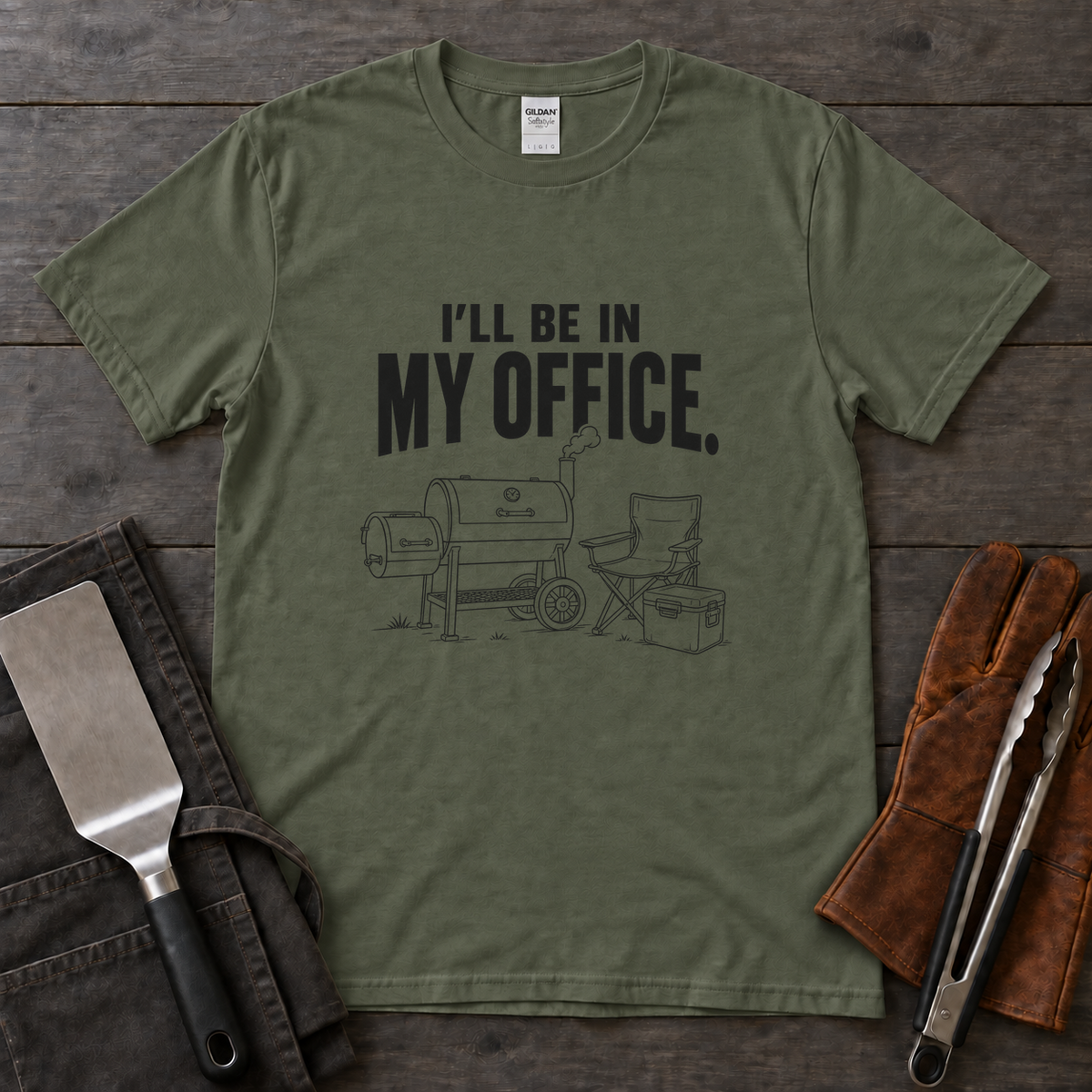 I'll Be in My Office Offset Smoker BBQ Tee