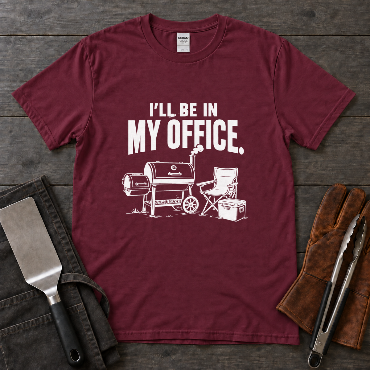 I'll Be in My Office Offset Smoker BBQ Tee