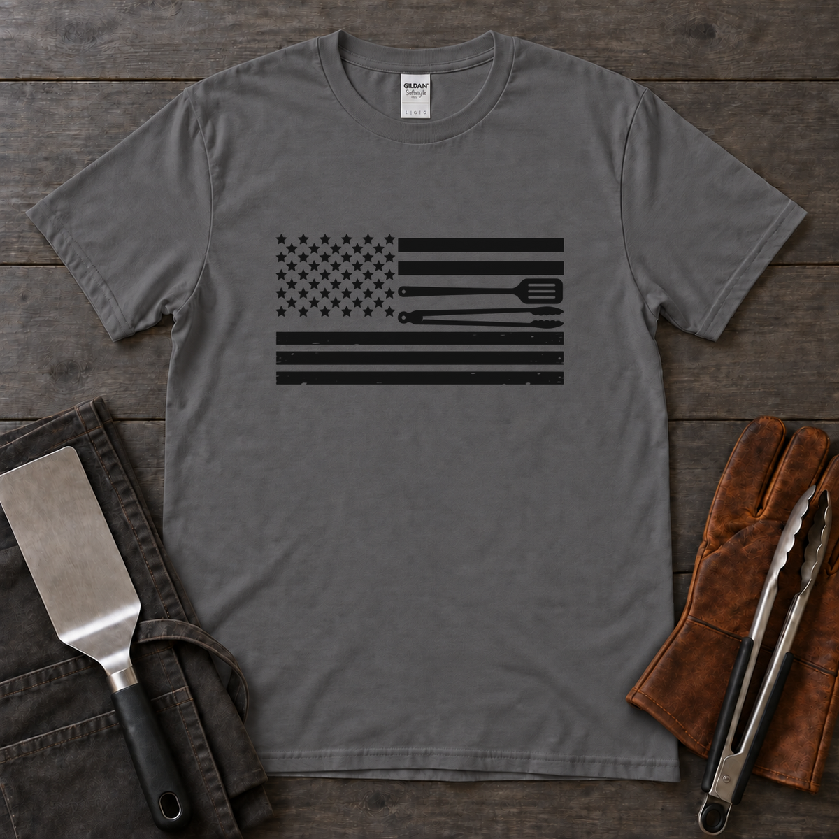 BBQ Tool Stripes Flag Tee