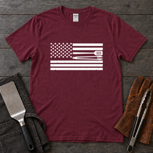 BBQ Tool Stripes Flag Tee