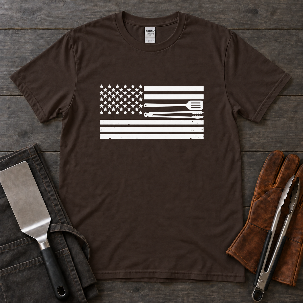 BBQ Tool Stripes Flag Tee