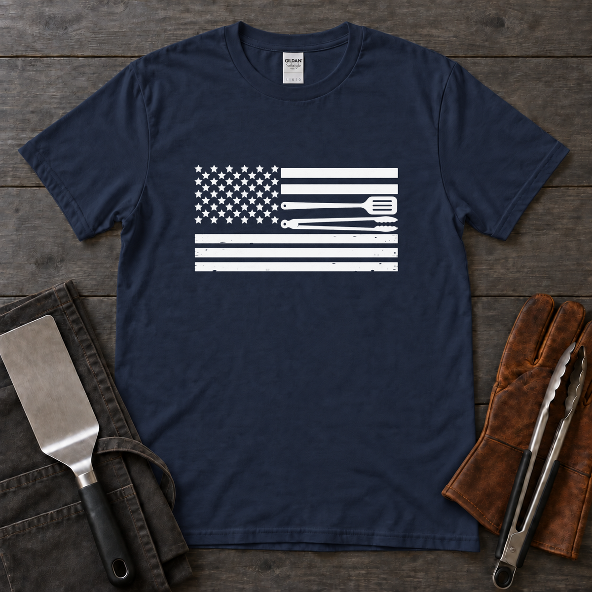 BBQ Tool Stripes Flag Tee