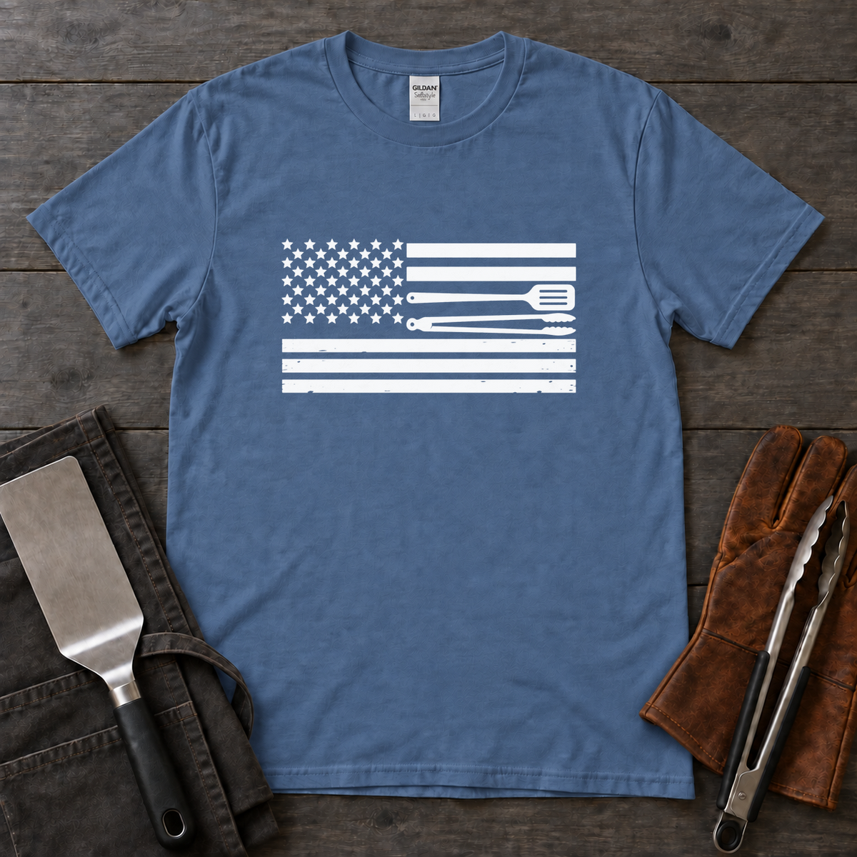 BBQ Tool Stripes Flag Tee