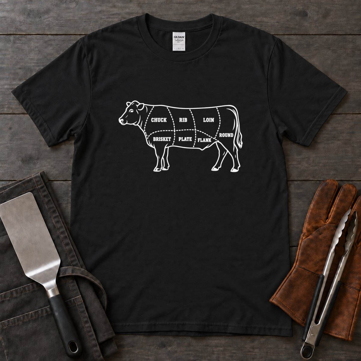 Butcher Letterpress Beef Cut Chart Tee