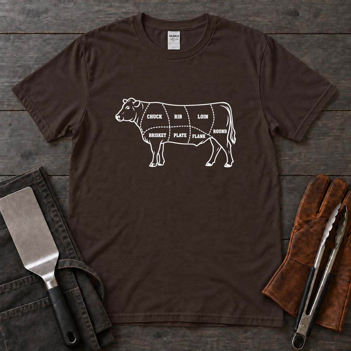 Butcher Letterpress Beef Cut Chart Tee